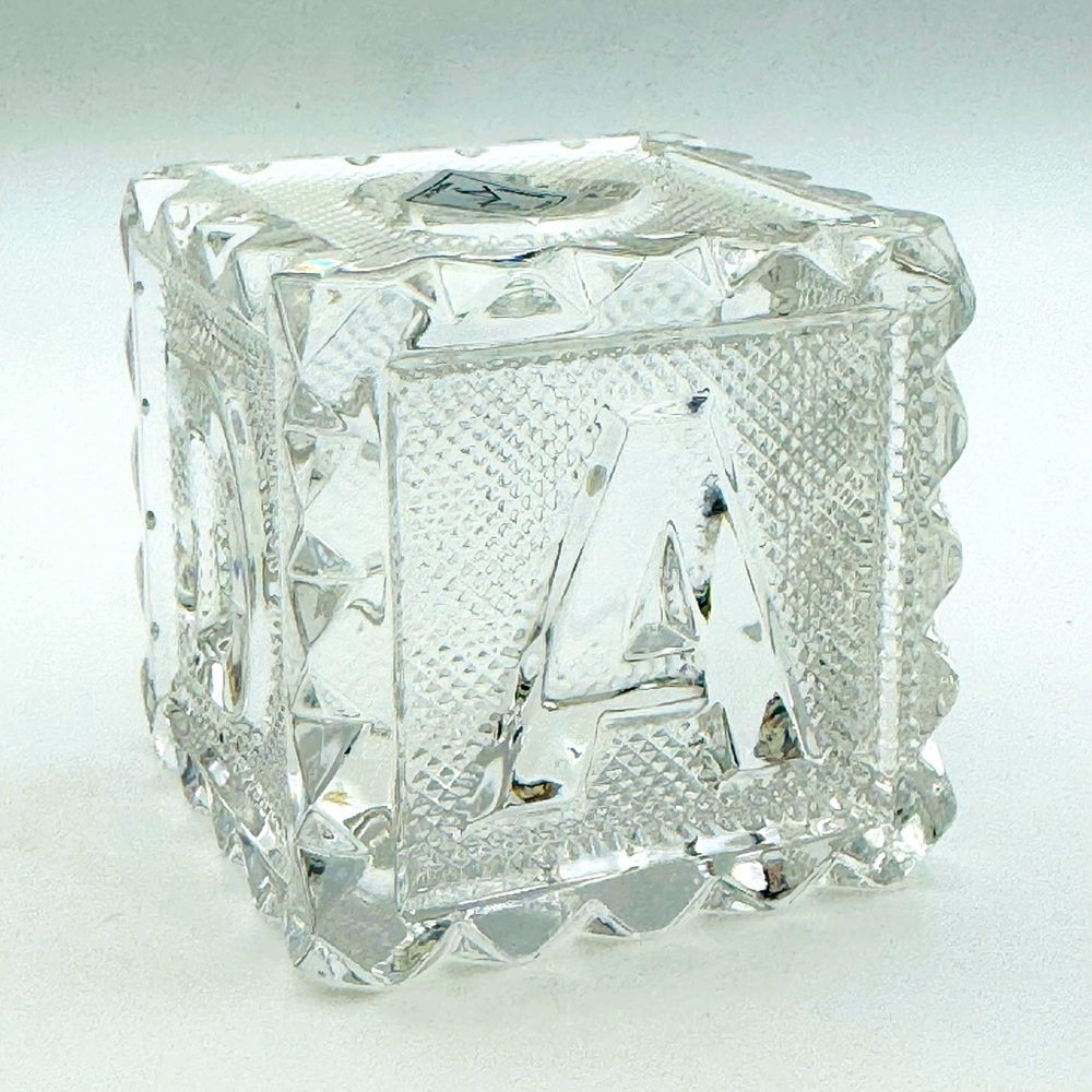 JONAL Full Lead Crystal Alphabet Block A B C D G Paperweight Desk Decor Germany